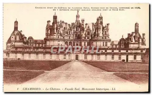 Cartes postales Cheverny Le Chateau Facade Sud Monument historique