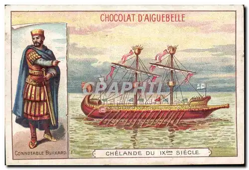 Chromo Chocolat D&#39Aiguebelle Chelande du 9eme Connetable Burkard Bateau