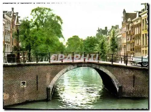 Cartes postales moderne Amsterdam Vieux canal avec sept ponts qui se suivent