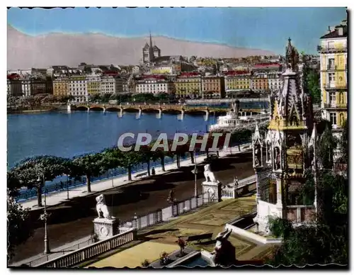 Moderne Karte Monument Brunswick Et Vue Sur La Ville Geneve Suisse