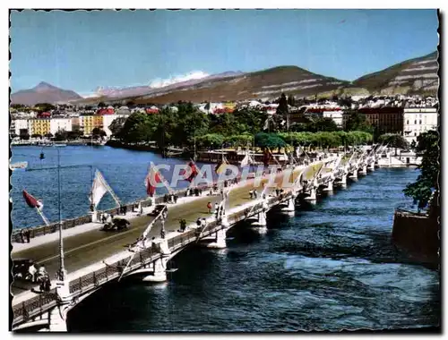 Cartes postales moderne Pont Du Mont blanc Et Le Mont Blanc Geneve Suisse