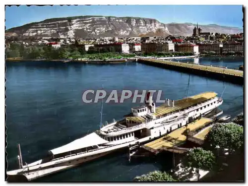 Cartes postales moderne La Ville Et Le Saleve Geneve Suisse Bateau