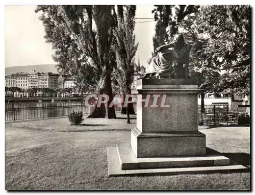 Moderne Karte Suisse Geneve La Statue de Rousseau