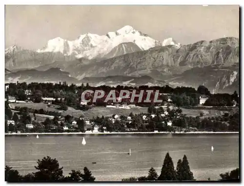 Moderne Karte Suisse Geneve Le Mont Blanc Vu de Geneve