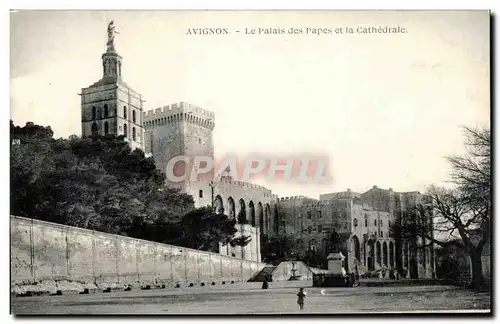 Cartes postales Avignon Le Palais des papes et la Cathedrale