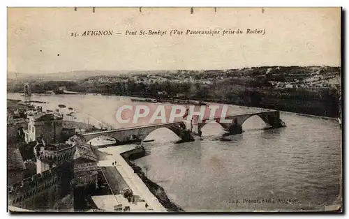 Ansichtskarte AK Avignon Pont St Benezet Vue panoramique prise du rocher