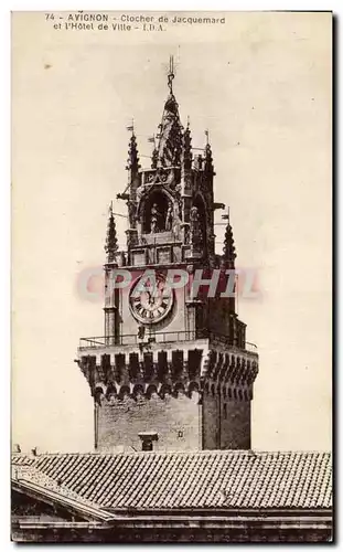 Cartes postales Avignon Clocher de Jacquemard et L'Hotel de Ville