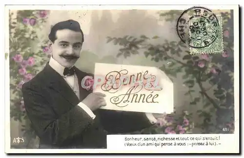 Cartes postales Fantaisie Homme Bonne annee