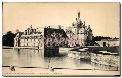 Cartes postales chateau De Chantilly Cote Sud