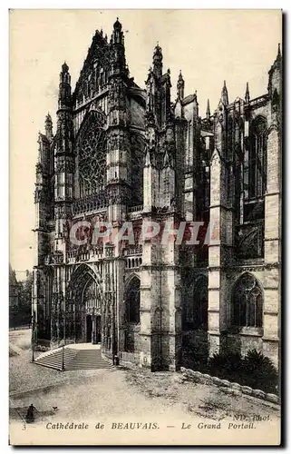 Cartes postales Cathedrale de Beauvais Le Grand Portail