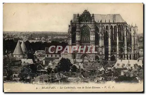 Cartes postales Beauvais La Cathedrale vue de Saint Etienne V G F