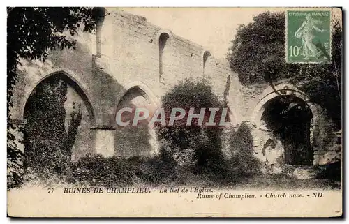 Ansichtskarte AK Ruines De Champlieu La Nef de l&#39Eglise Ruins of Champlieu