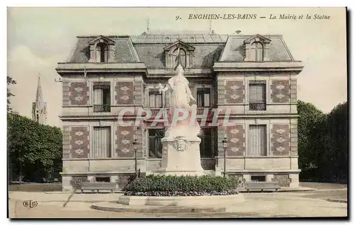 Cartes postales Enghien Les Bains La Mairie et le Statue