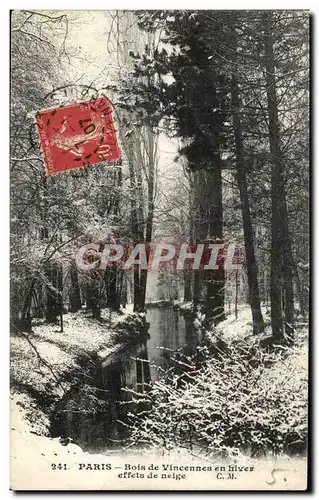 Cartes postales Paris Bois de Vincennes en hiver effets de neige