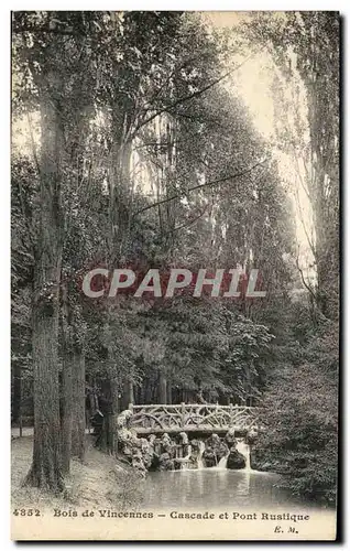 Cartes postales Bois de Vincennes Cascade et Pont Rustique