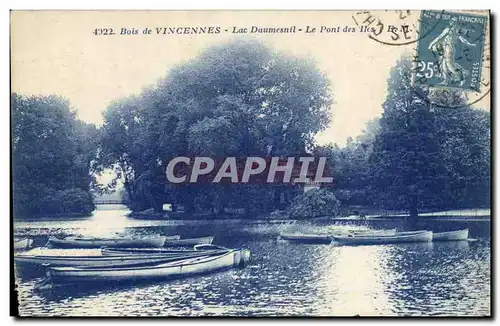 Cartes postales Bois de Vincennes Lac Daumesnil Le pont des iles