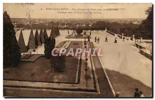 Cartes postales Parc De St Cloud Vue Generale De Paris Prise De La Terrasse