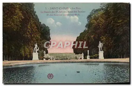 Cartes postales Saomt Cloud Le Parc Le Bassin Des Jets Allee Des Statues