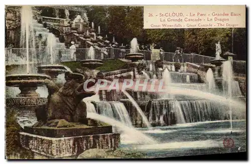 Ansichtskarte AK St Cloud Le Parc Grandes Eaux La Grand Cascade