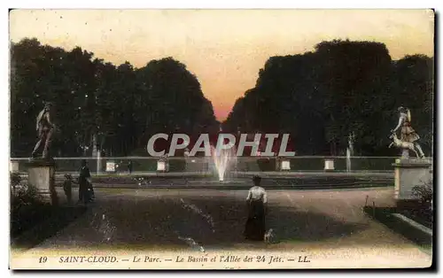 Cartes postales Saint Cloud Le Parc Le Bassin Et L&#39Allee Des 24 jets