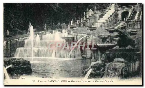 Cartes postales Parc De Saint Clooud Grandes Eaux La Grande Cascade