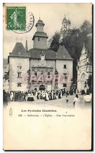 Cartes postales Betharram Les Grottes De Les Pyrenees L&#39Eglise Une Procession