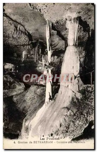 Cartes postales Les Betharram Les Pyrenees Grottes Colonne des Palmiers