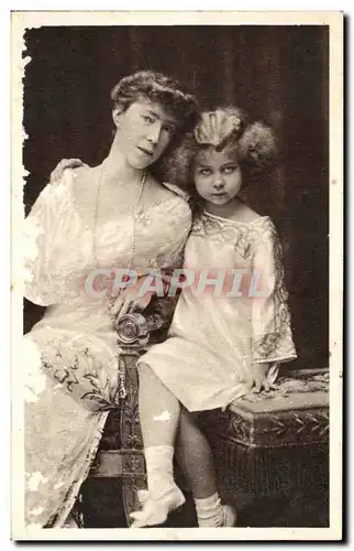 Ansichtskarte AK Fantaisie Femme et enfant SM la reine Elisabeth et la princesse Marie Jose