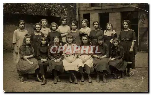 CARTE PHOTO Internat d&#39Angers 1919 1920 Filles