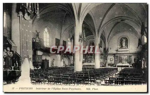 Cartes postales Poitiers Interieur De L'Eglise Saint Porchaire