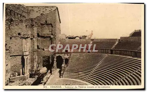 Cartes postales Orange Interieur Du Theatre Romain Et Les Colonnes