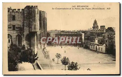 Ansichtskarte AK Avignon Le Conservatoire Et Le Palais Des Papes