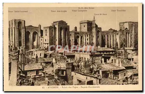 Cartes postales Avignon Palais des Papes Facade Occidentale