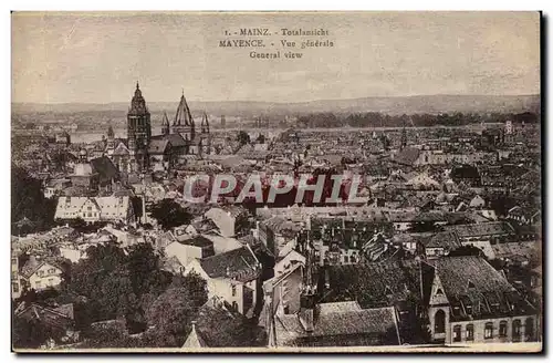 Cartes postales Mainz Totalansicht Mayence Vue Generale General View