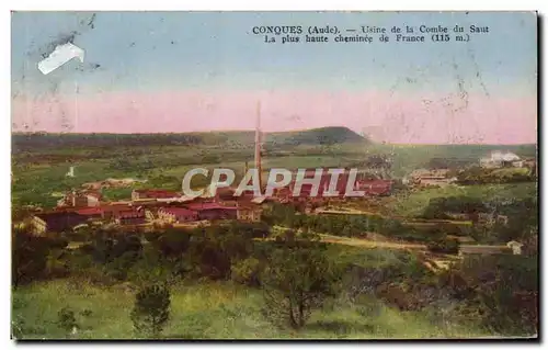 Cartes postales Conques Usine de la Combe du Saut La Plus Haute Cheminee de France