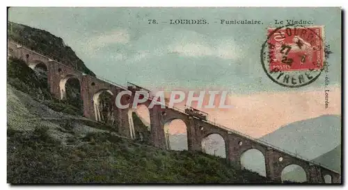 Ansichtskarte AK Lourdes Funiculaire Le Viaduc