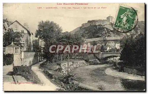 Cartes postales Lourdes Vue Des Villas Le Gave et le fort