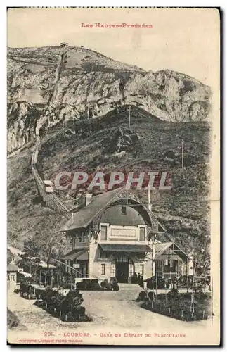 Cartes postales Lourdes Gare De Depart du Funiculaire