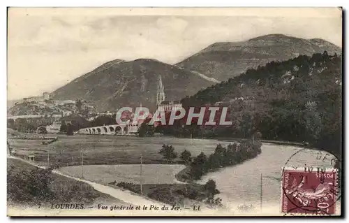 Cartes postales Lourdes Vue generale et le Pic du Jer