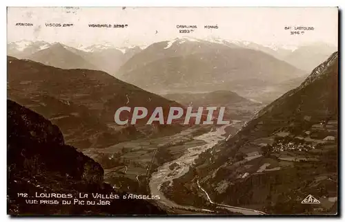 Cartes postales Lourdes La Vallee d&#39Argeles Vue Prise Du Pic Du Jer