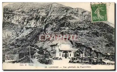 Cartes postales Lourdes Vue Generale du Funiculaire