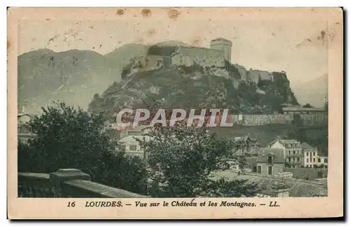 Ansichtskarte AK Lourdes Vue sur le Chateau et les Montagnes