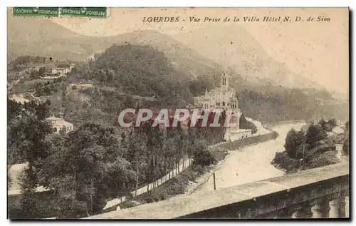 Cartes postales Lourdes Vue Prise de la Villa Hotel ND de Sion