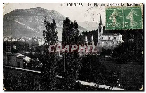 Cartes postales Lourdes Le Pic du Jer et la Basilique