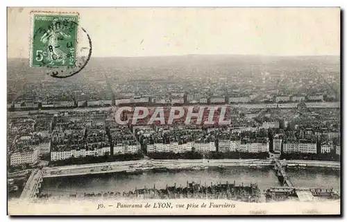 Cartes postales Panorama de Lyon Vue prise de Fourviere