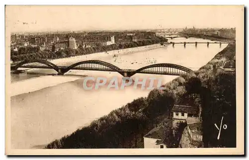 Cartes postales Lyon Perspactive des Ponts sur le Rhone