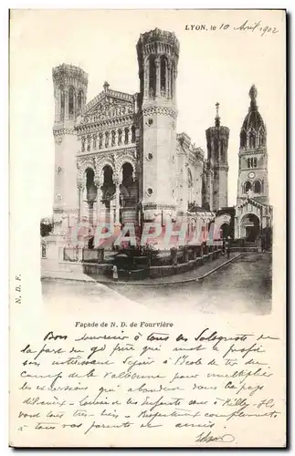 Cartes postales Lyon Facade de ND de Fourviere