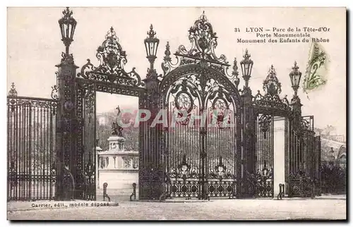 Ansichtskarte AK Lyon Pare De La Tete Porte Monumentale Monument Des Enfants du Rhone