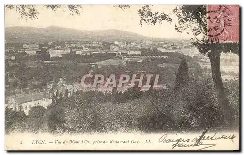 Cartes postales Lyon Vue du Mont d&#39Or prise du Restaurant Gay