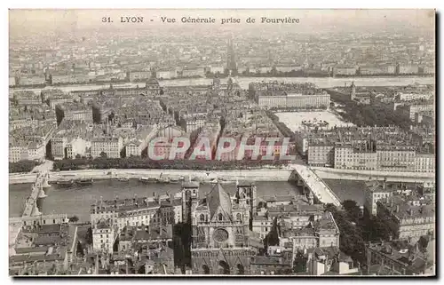 Ansichtskarte AK Lyon Vue Generale Prise de Fourviere